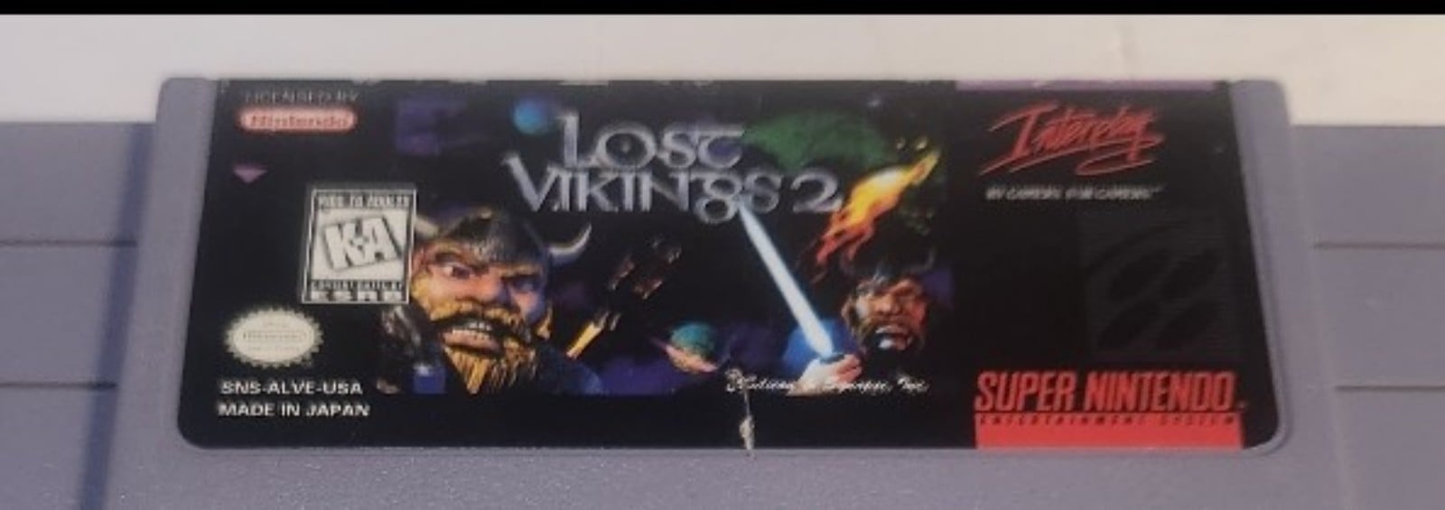 Lost Vikings 2 Cartridge -Loose cartridge only- good- Super Nintendo