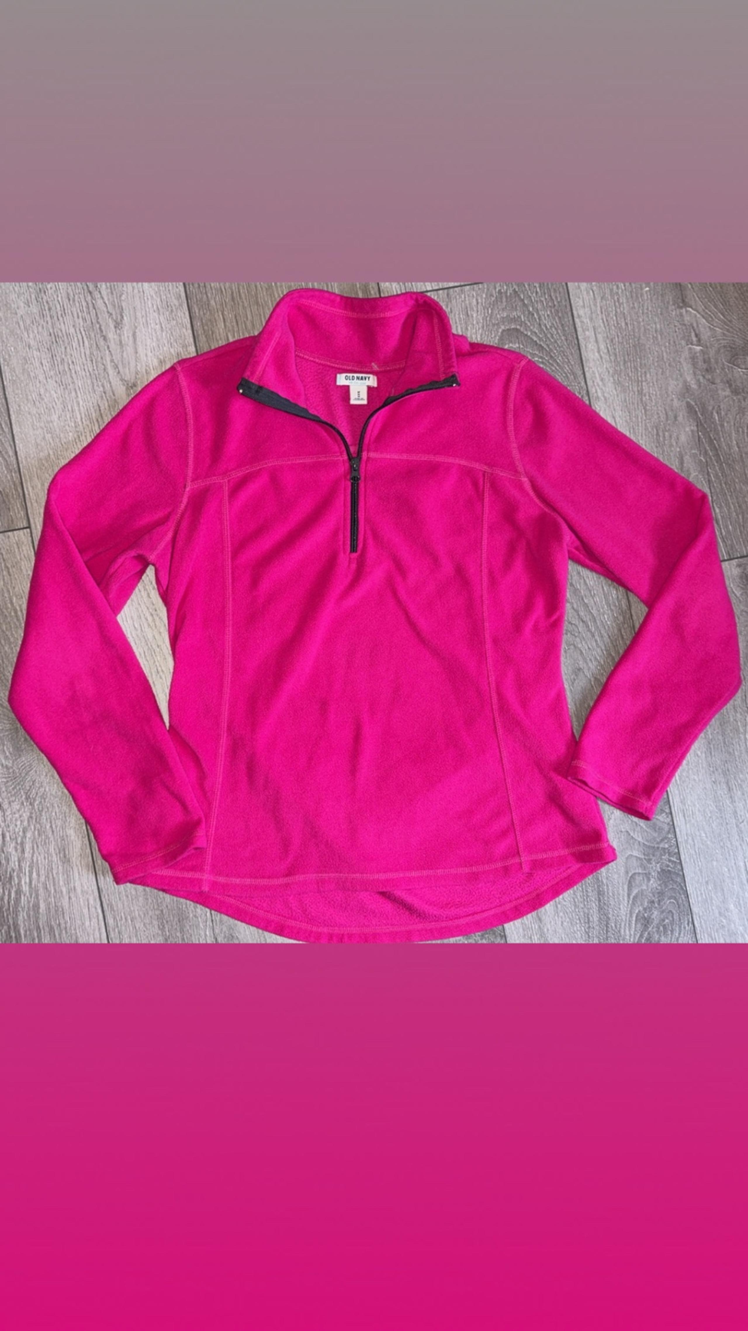 Old Navy Women’s Fleece Pullover Jacket Size Medium Pink Super Soft EUC