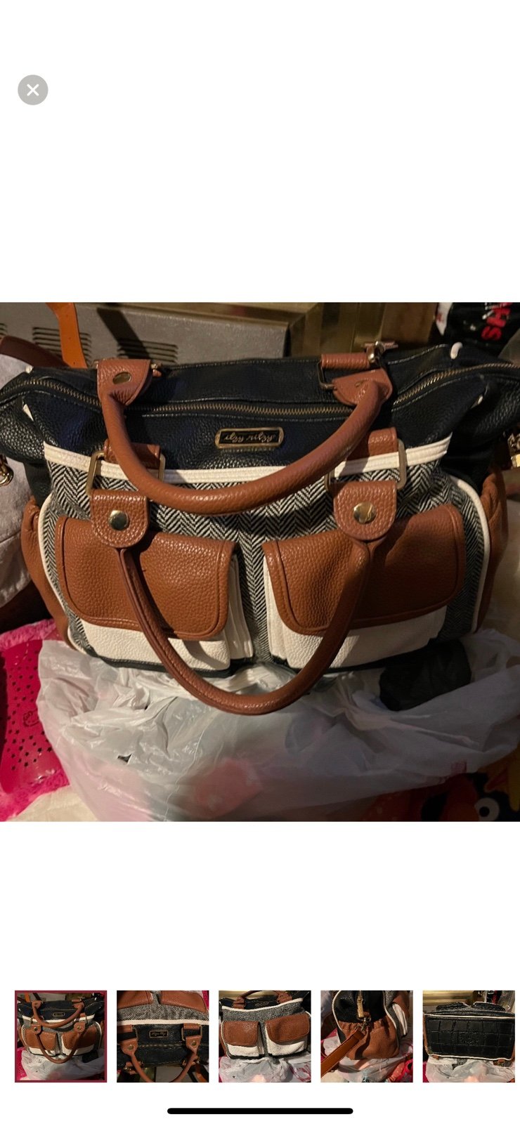 ITZY RITZY COFFEE & CREAM BOSS DIAPER BAG RETIRED