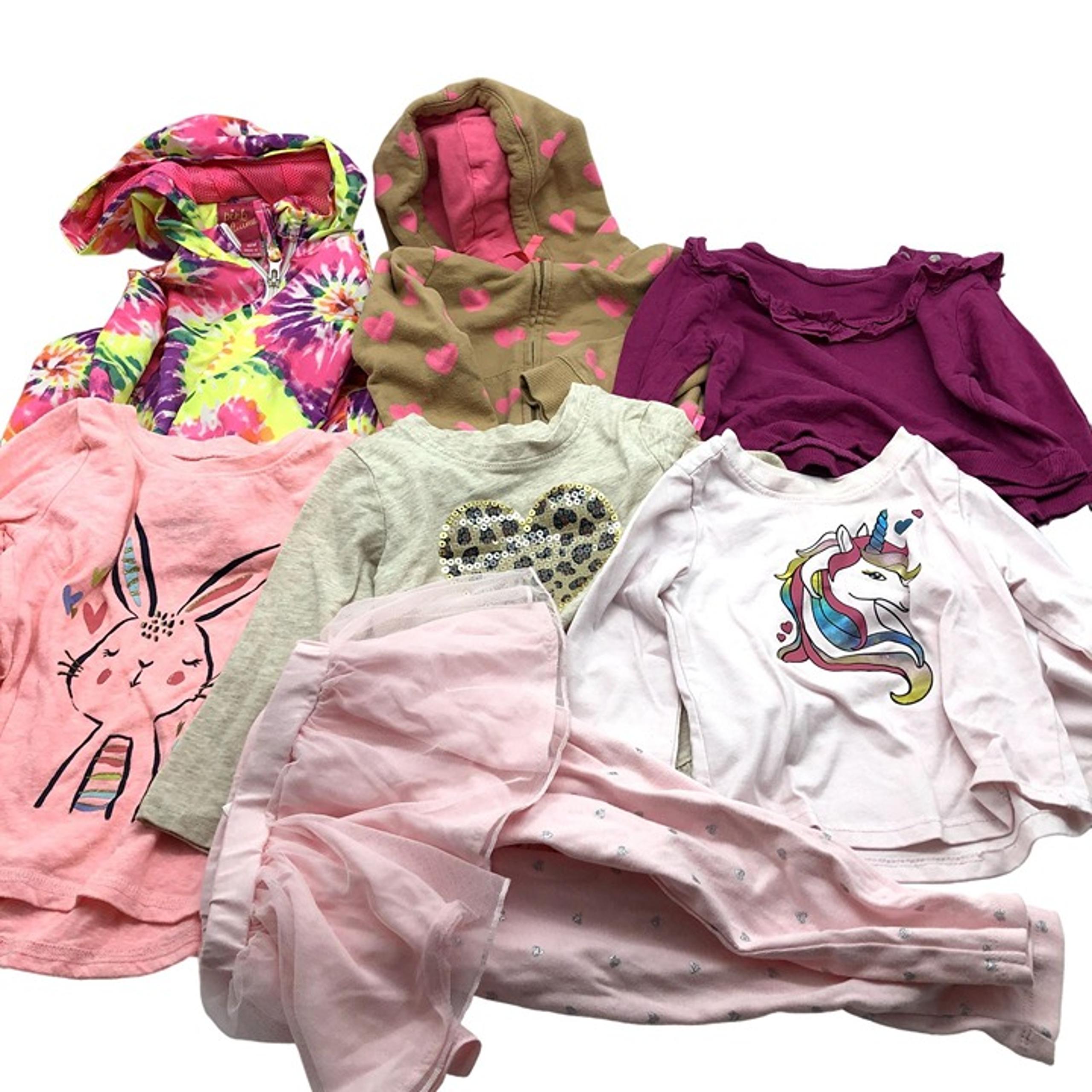 BUNDLE of Girls 18M Winter Tops Long Sleeve Sweatshirt Jacket Legging T Shirt