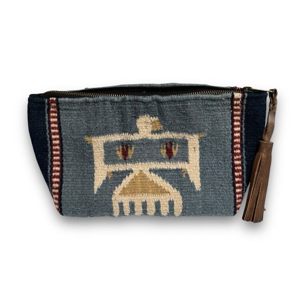 MZ Fairtrade Wool Handwoven Clutch Bag Purse Boho Horse Tassel Handmade Aztec