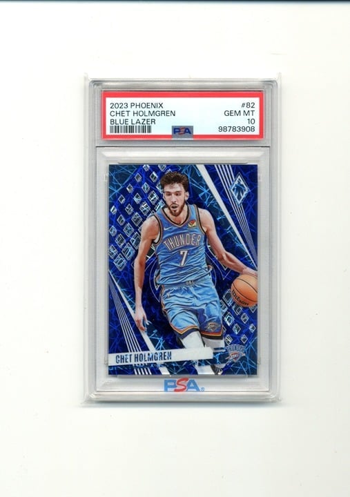 Pop 1! 2023-24 Panini Phoenix #115 Chet Holmgren Blue Lazer /275 PSA 10 Gem Mint