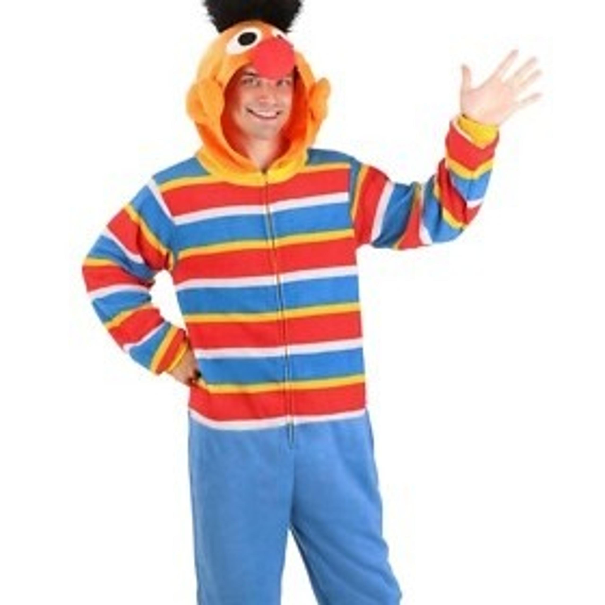 BRAND NEW LICENSED Sesame Street Ernie Union Suit Adult Large Onesie Costume