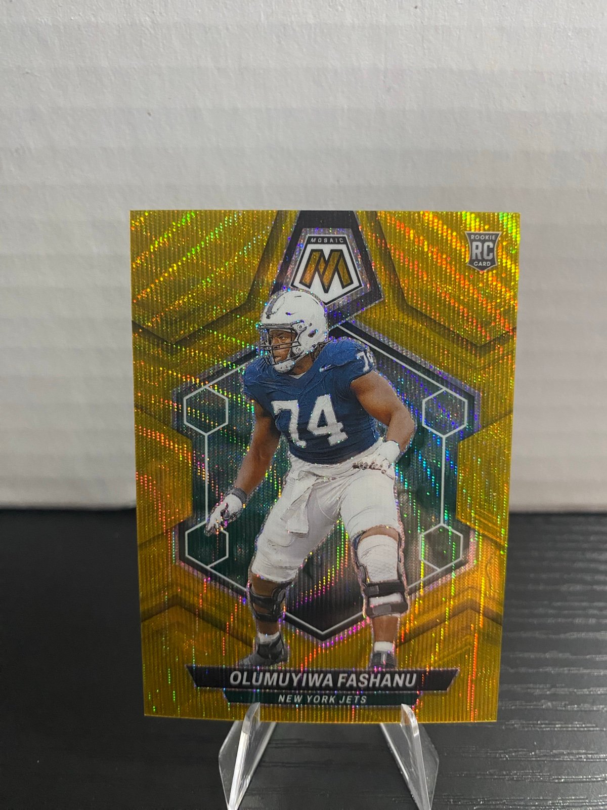 2024 Panini Mosaic - Rookies #311 Olumuyiwa Fashanu (RC) Gold Wave /17