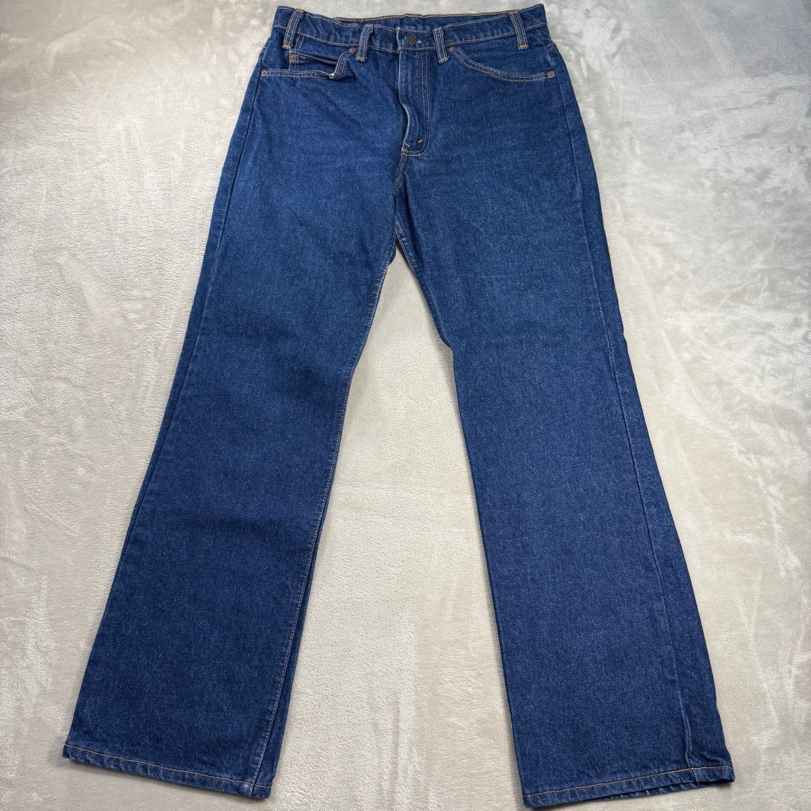 Vintage Levi's 517 Bootcut Orange Tab Jeans Men's Sz 32x30 Blue Dark Wash