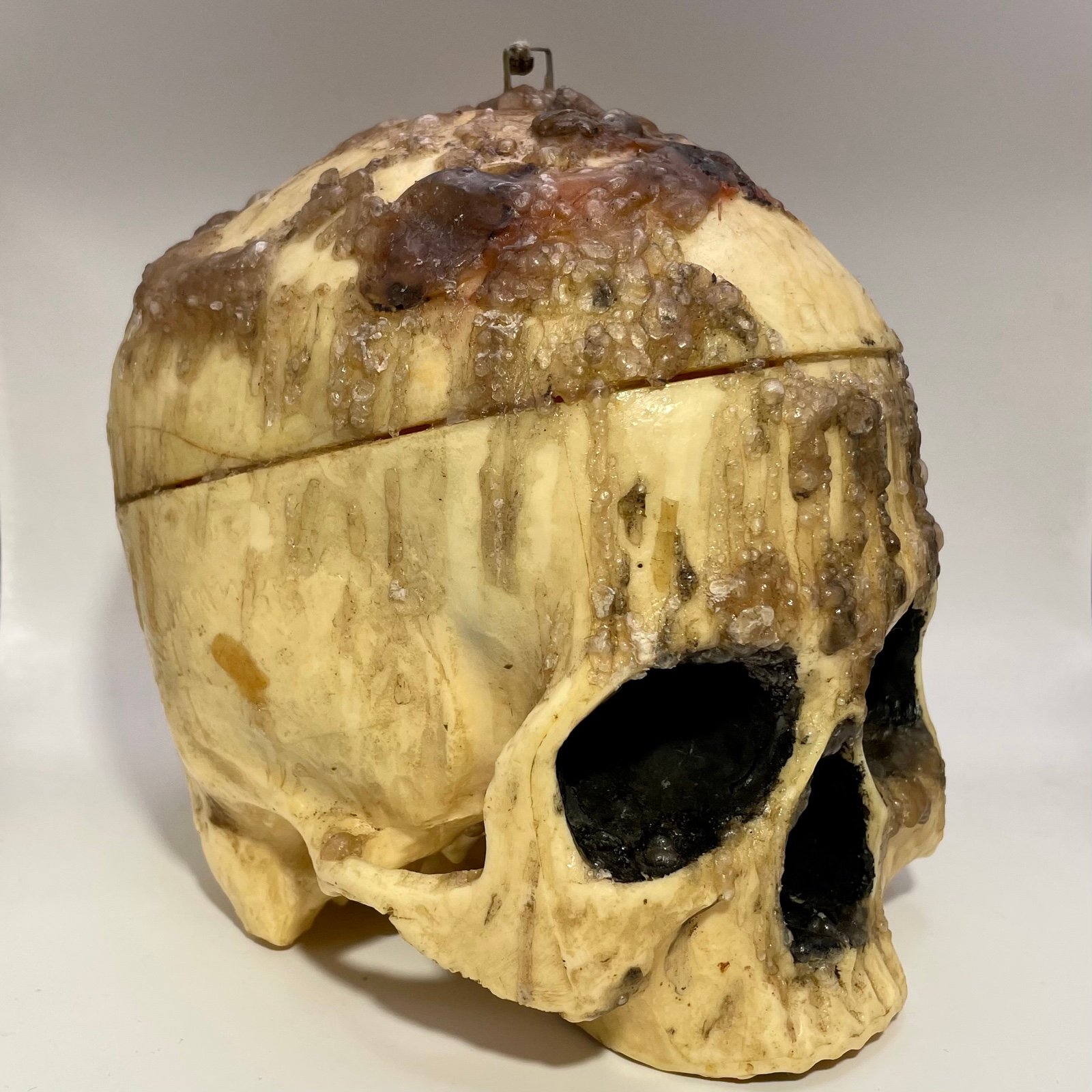RARE Vintage Unique Creepy Realistic Human Skull Prop Decoration Oddity Horror