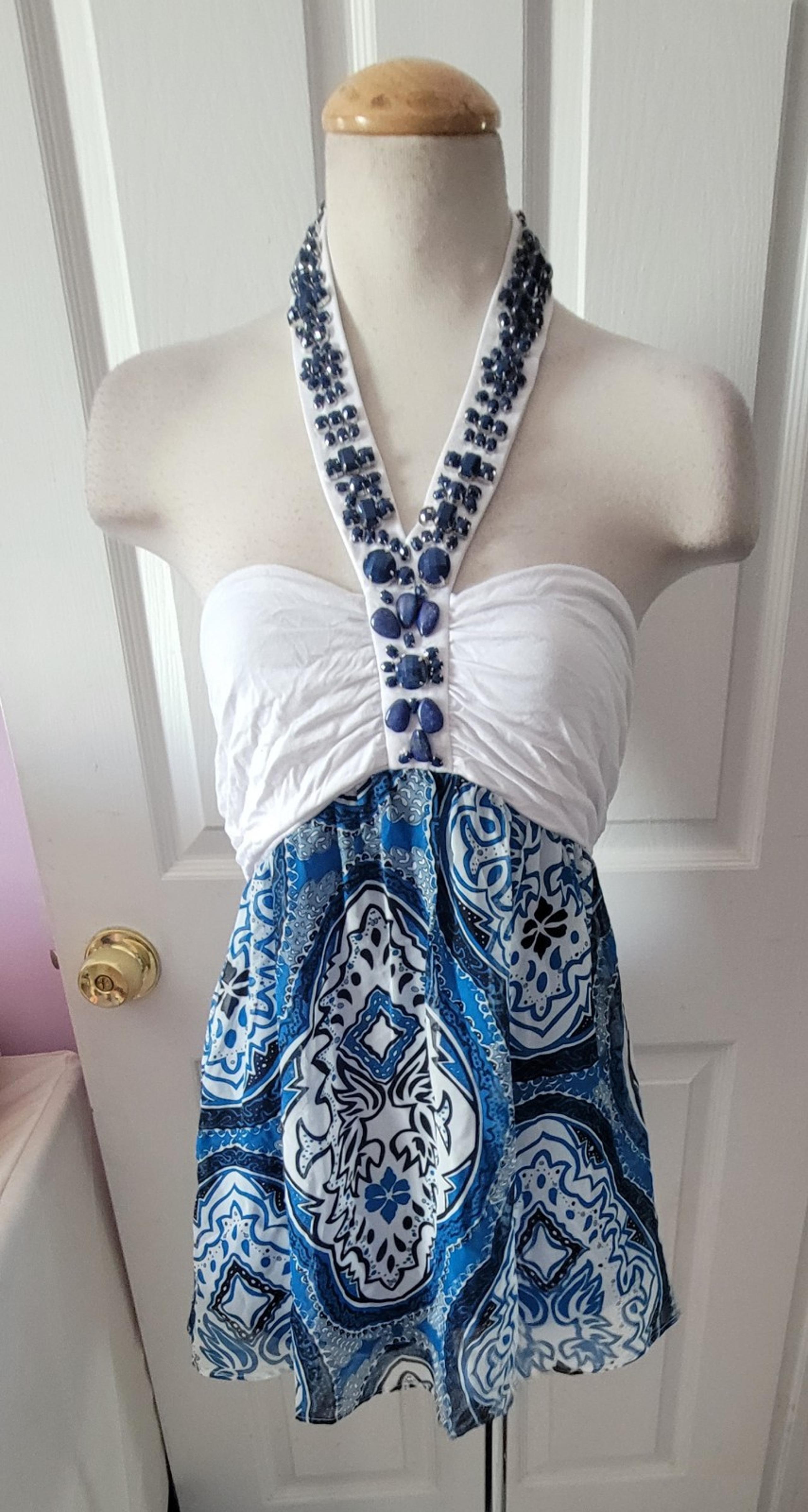 Boston proper beautiful embellished neck halter top