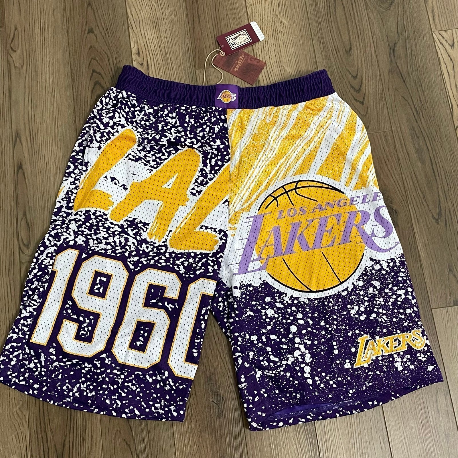 Mitchell & Ness LAKERS Jumbotron Classic Basketball Shorts NEW