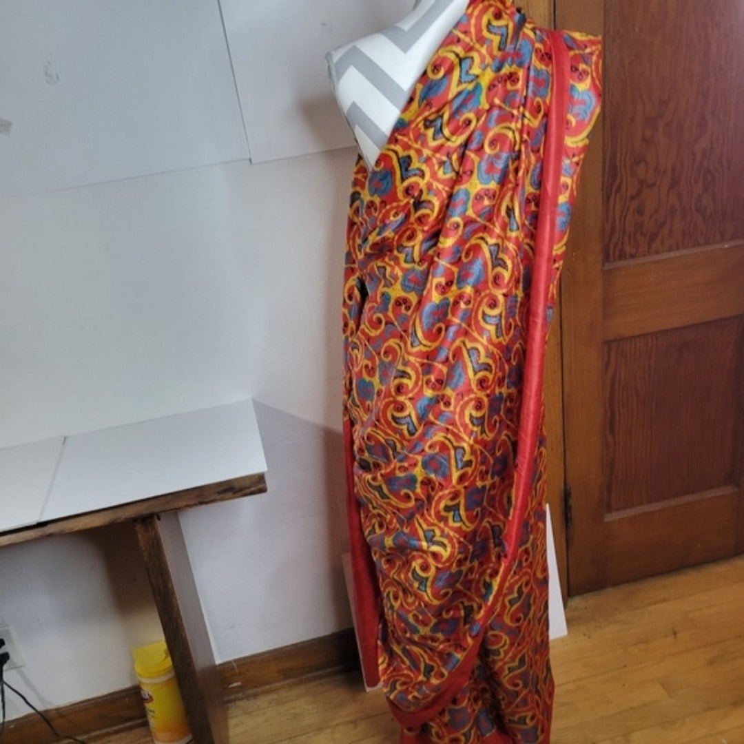Womens Sabina of India 100% Silk Saree Skirt No top Small slit on the back