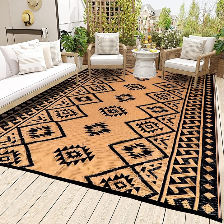 Outdoor Rugs - Reversible Mats, 5'x8' Plastic Straw Rug for Patio