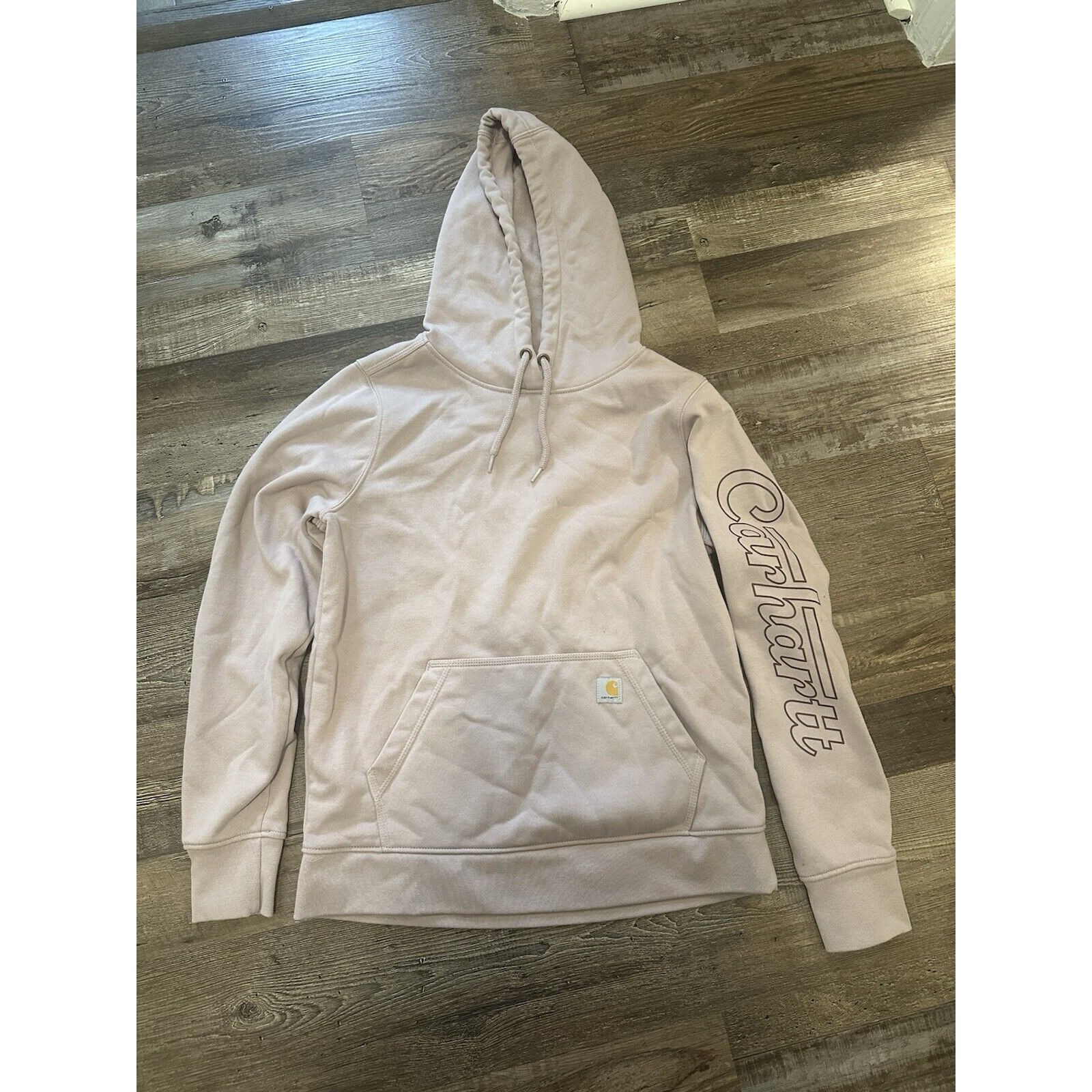 Carhartt Women's Rain Defender Relaxed Fit Midweight Logo Sleeve Hoodie Size M