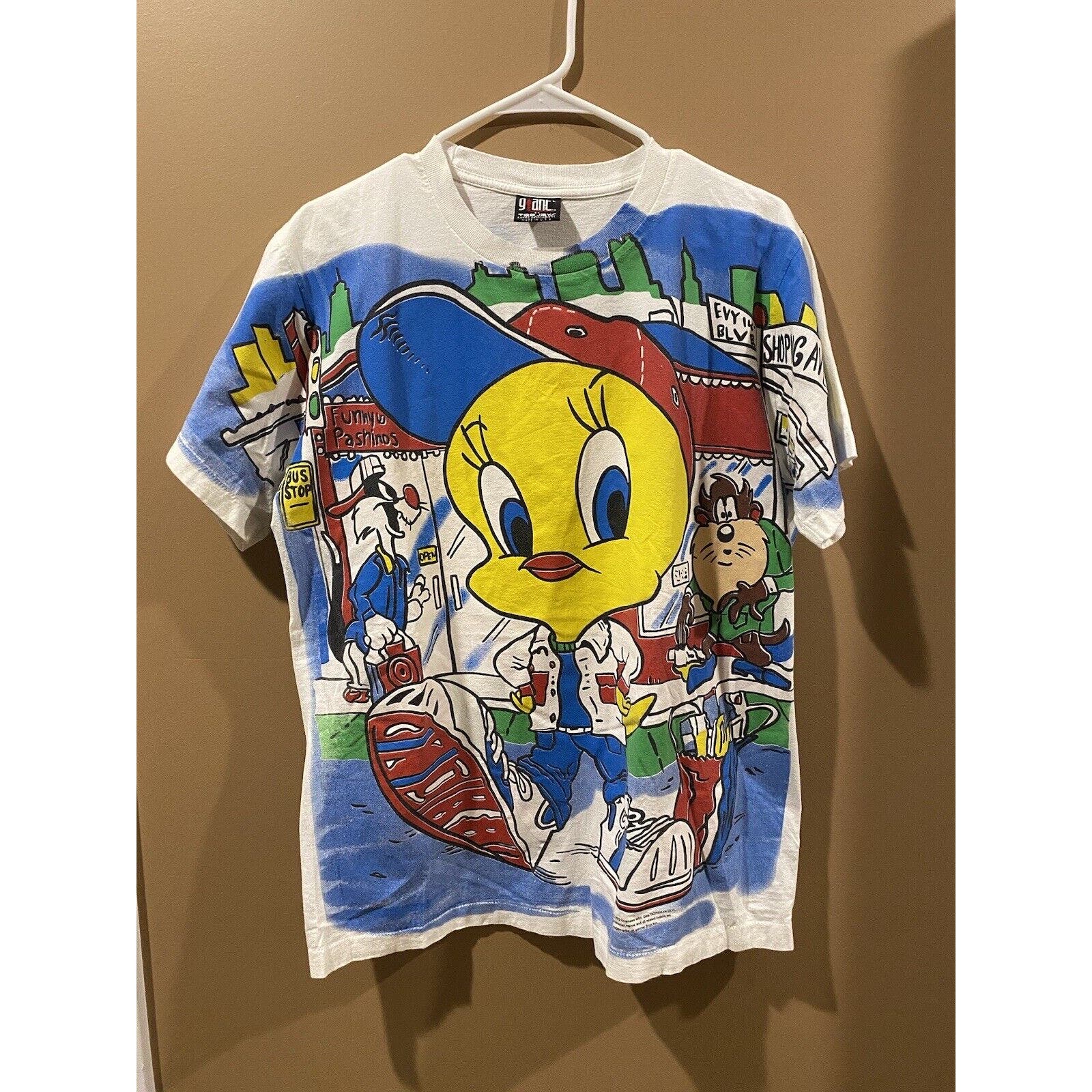 Vintage Looney Tunes Tweety Bird Pocket T Shirt Embroidered