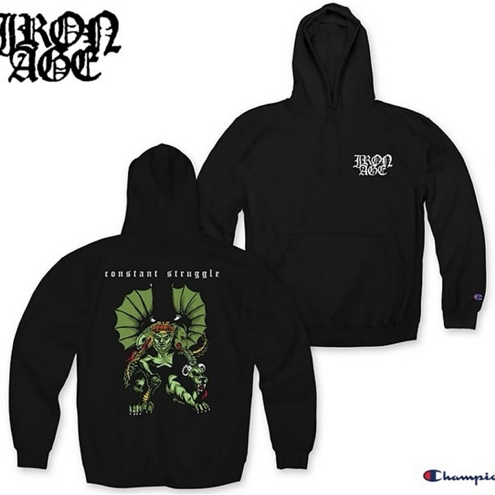 LIMITED EDITION Men’s Iron Age: Constant Struggle Graphic Hoodie Black/Green M