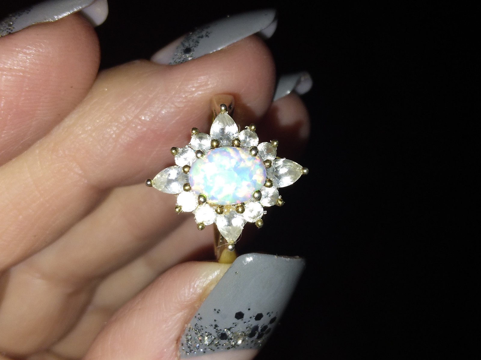 Beautiful Sterling silver Opal ring.
