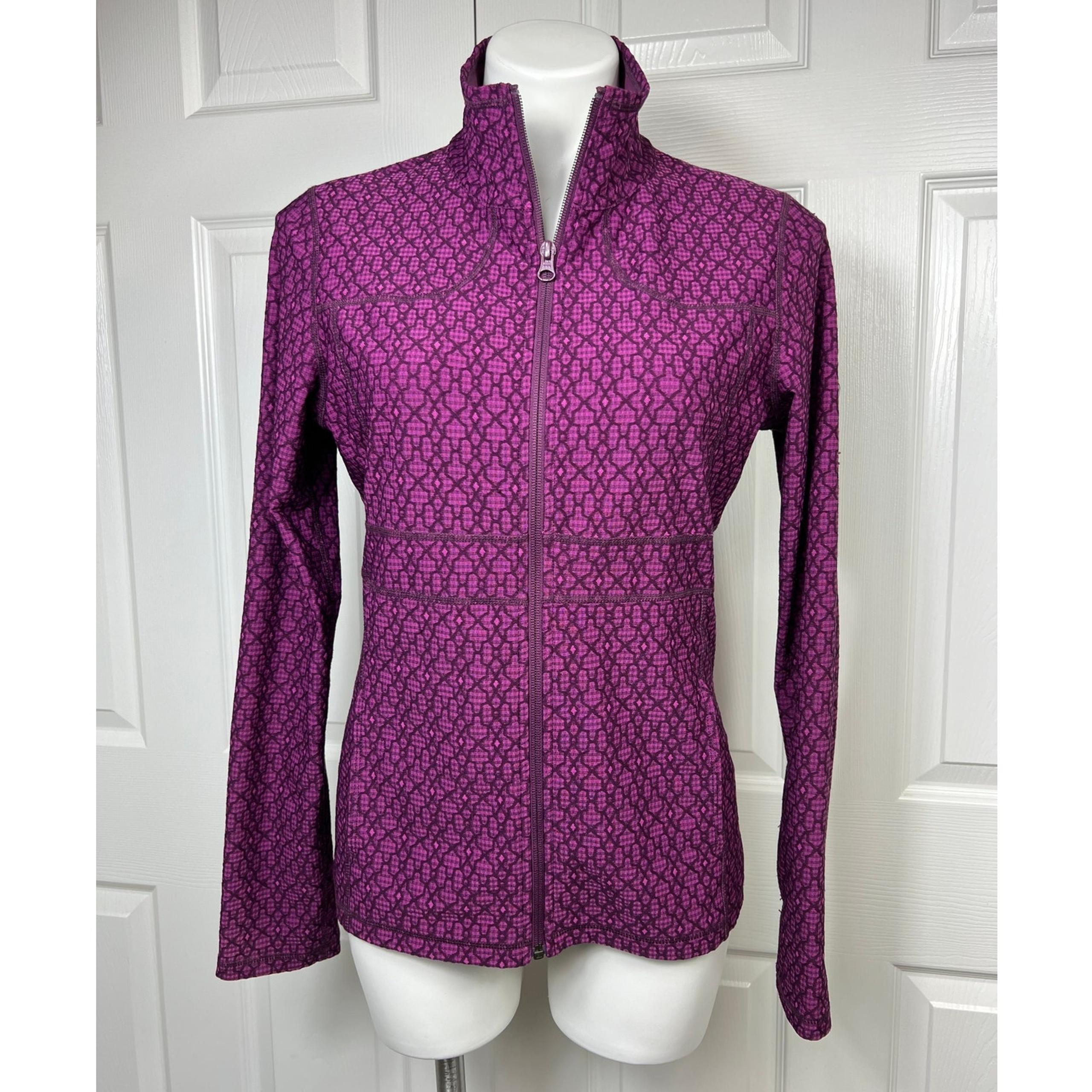 Prana Reeve Jacquard Active Jacket Full Zip Purple Medium