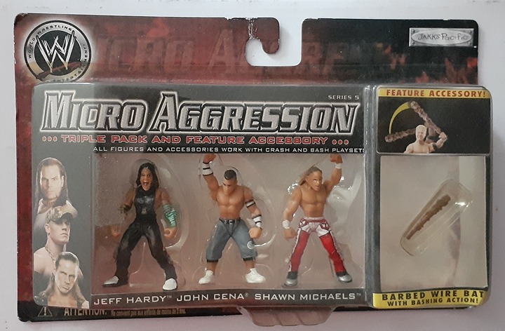 WWE Jakks Micro Aggression Series 5 Jeff Hardy, John Cena & Shawn Michaels 3 pk