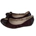 Cole Haan Ballet Flats Purple Color Quilted Suede Leather Gold Bow Size 9.5