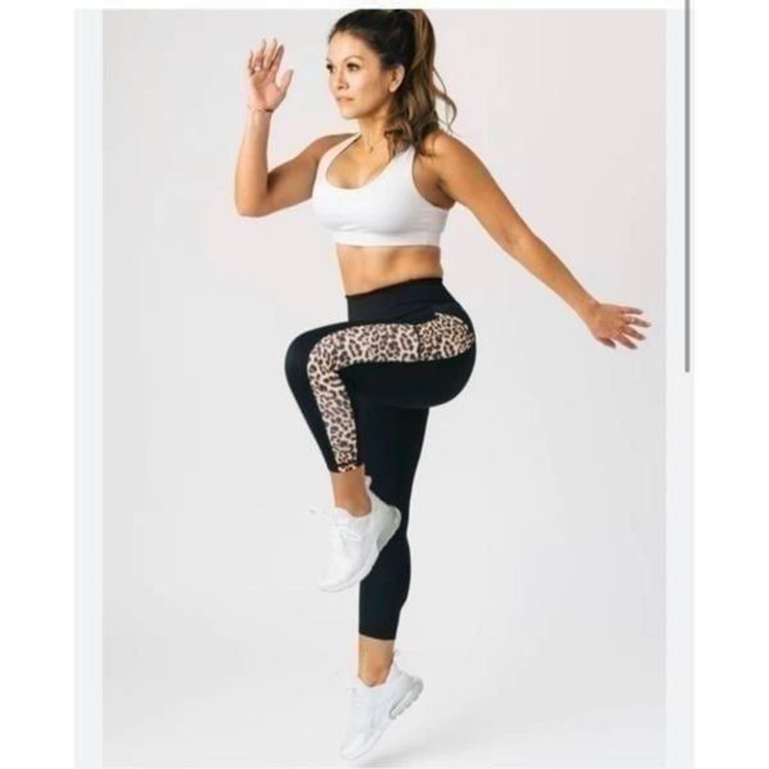 Zyia Active Brilliant Leopard Leggings Black Pocket High-Rise Women’s 4