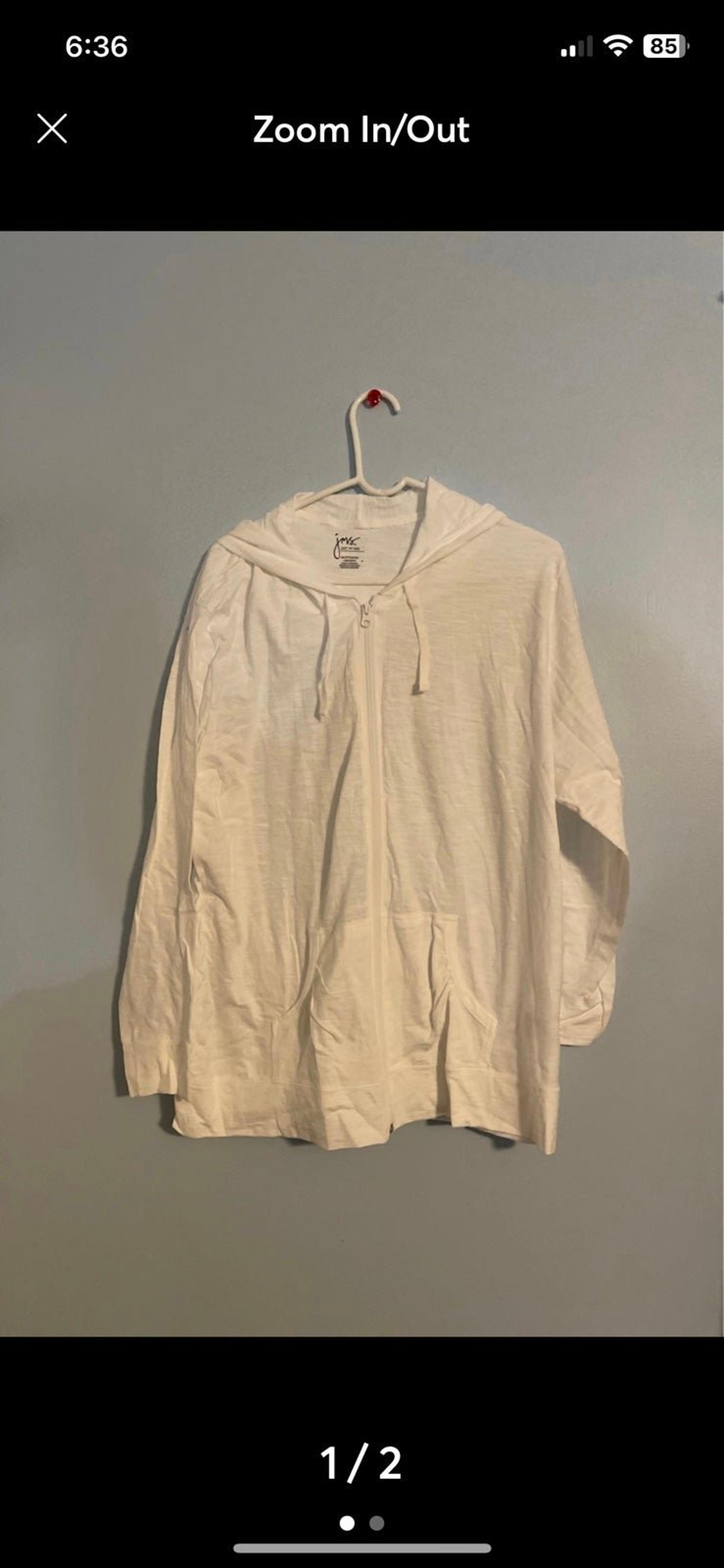 Jms Just My Size White 2XL Hooded Sweater