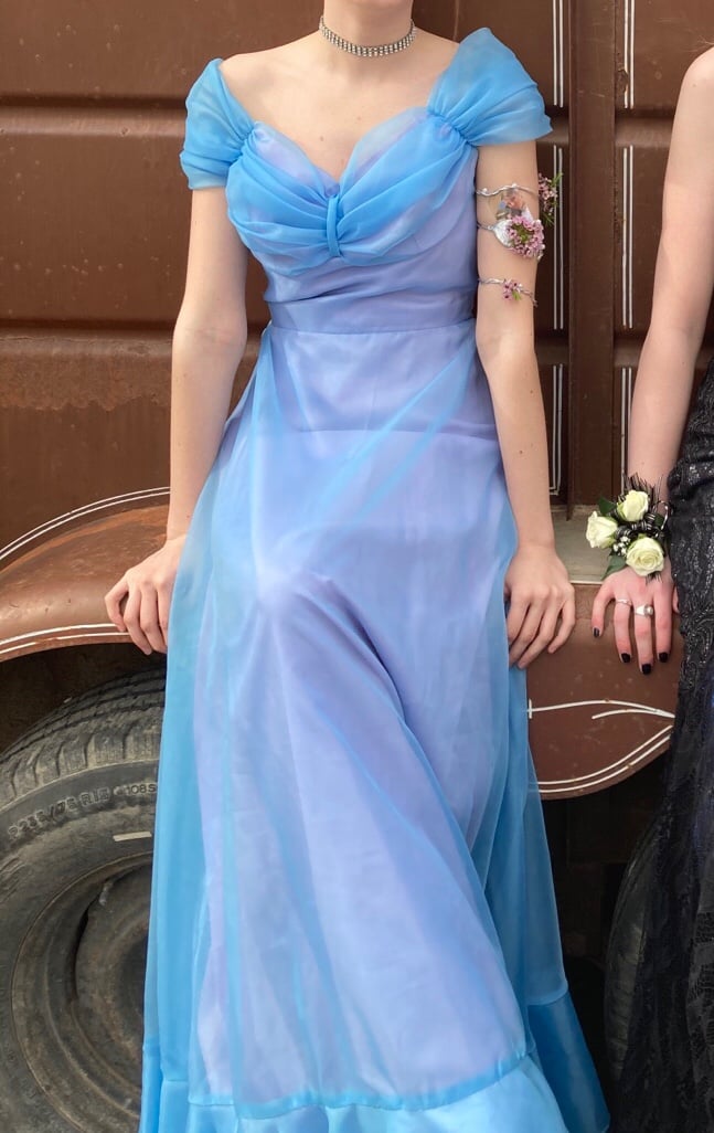 blue/purple dress