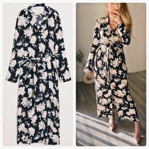 Mango Shirt Dress New Viscose Belted