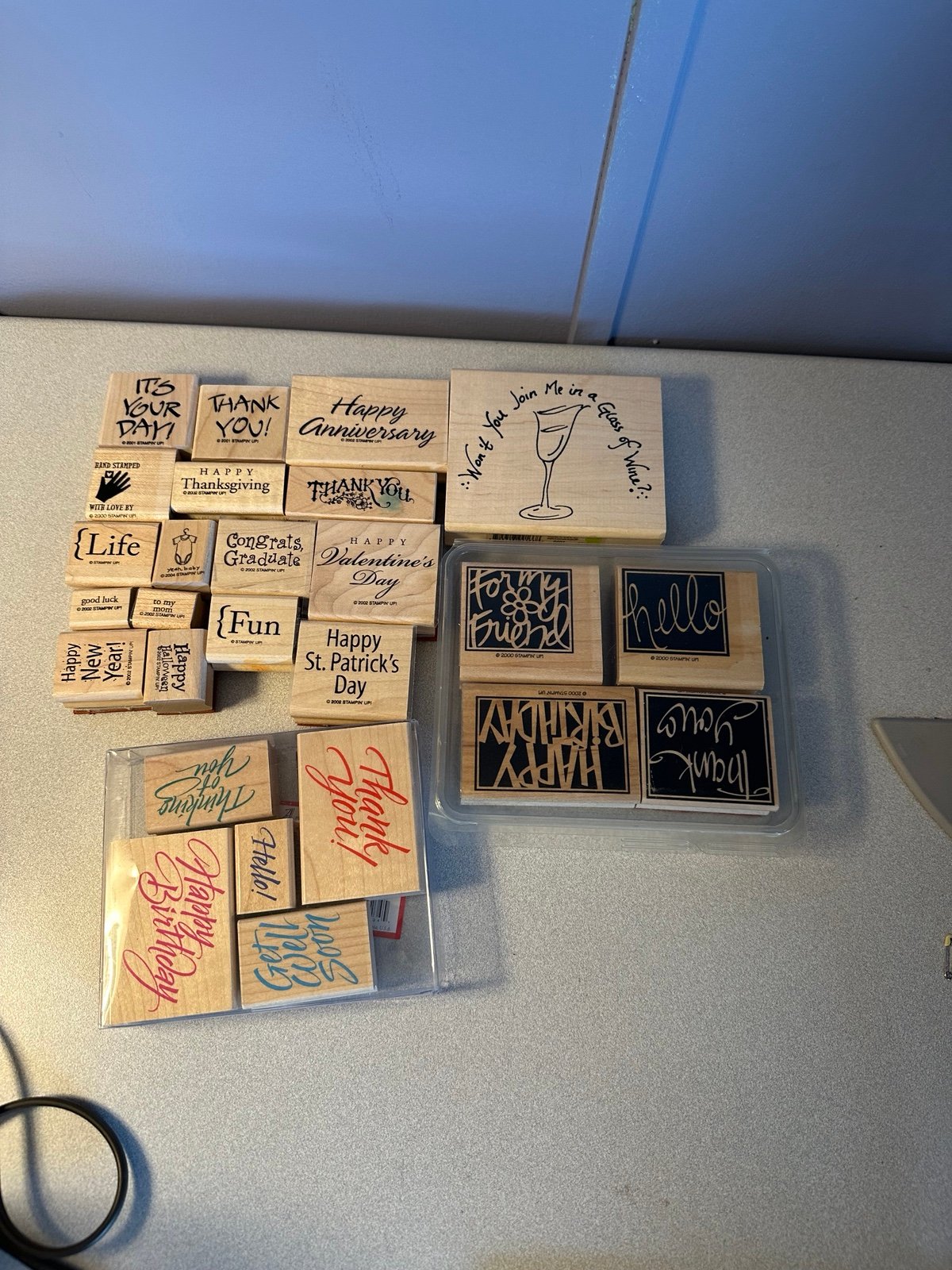Lot of 59 Greeting Rubber Stamps