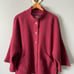 J. Jill 100% Wool Coat Kimono Sleeves Merlot Button-down Size S Fit To Xl NWOT