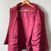J. Jill 100% Wool Coat Kimono Sleeves Merlot Button-down Size S Fit To Xl NWOT