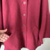 J. Jill 100% Wool Coat Kimono Sleeves Merlot Button-down Size S Fit To Xl NWOT
