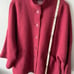 J. Jill 100% Wool Coat Kimono Sleeves Merlot Button-down Size S Fit To Xl NWOT