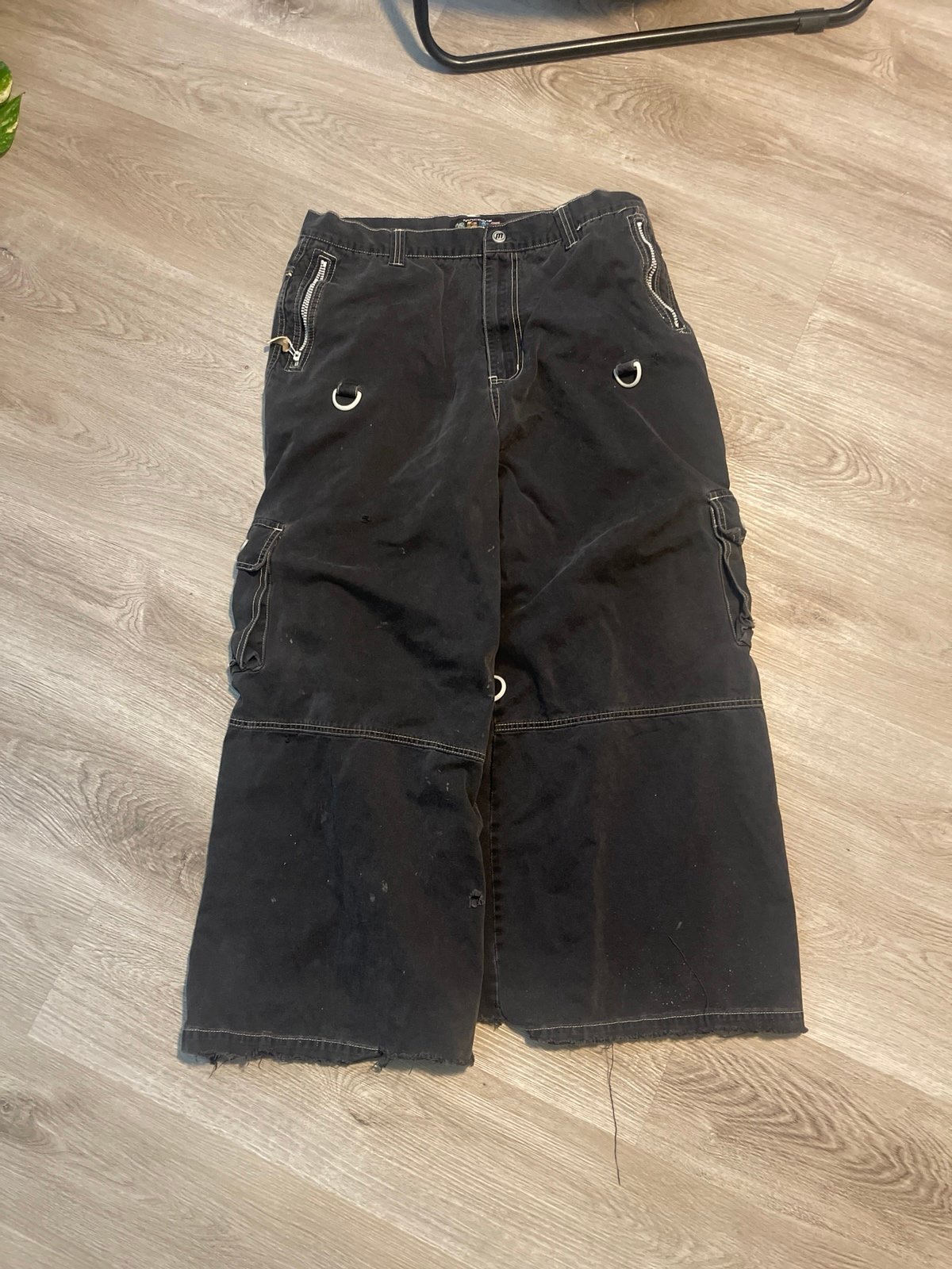 MacGear extremely baggy black rave jean pants vintage