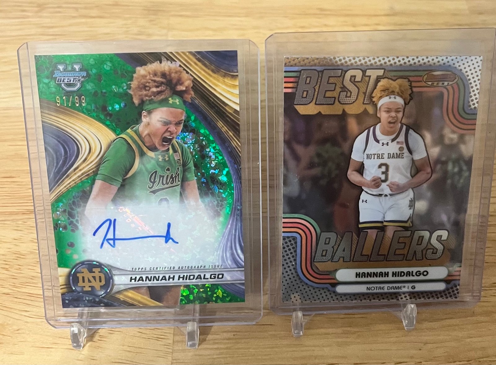 2024-25 Bowman Best University - HANNAH HIDALGO - GREEN Mini Diamond AUTO 91/99