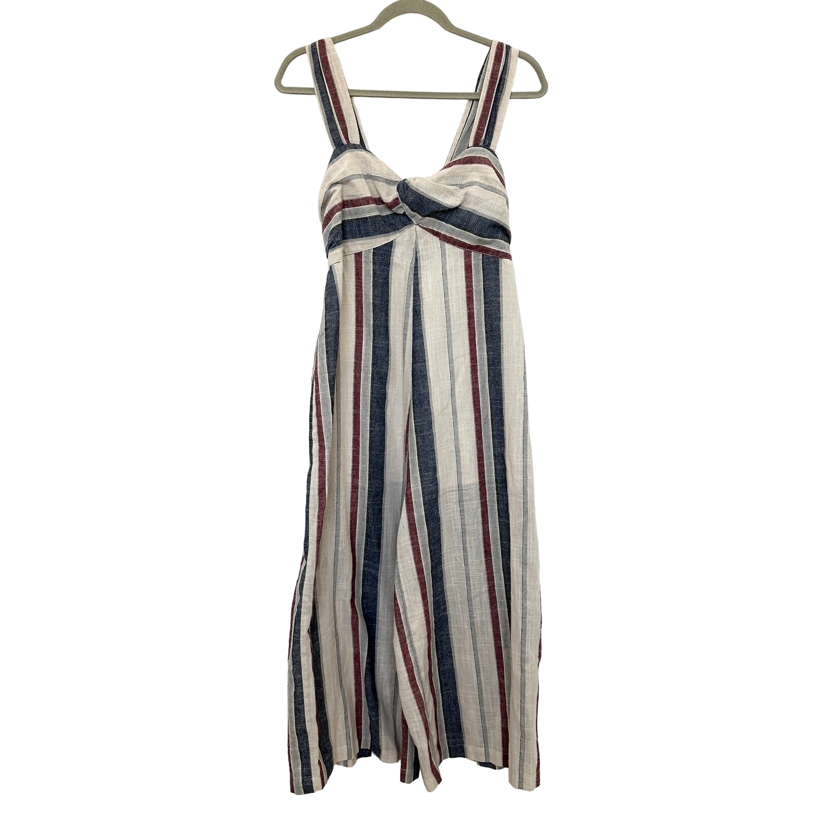 Anthropologie By Together Striped Sleeveless Wide Leg Pant Jumpsuit Size Large