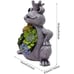 Solar Garden Statue, Resin Frog Ornament with Succulent and 4 LED Lights