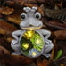 Solar Garden Statue, Resin Frog Ornament with Succulent and 4 LED Lights