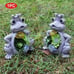 Solar Garden Statue, Resin Frog Ornament with Succulent and 4 LED Lights