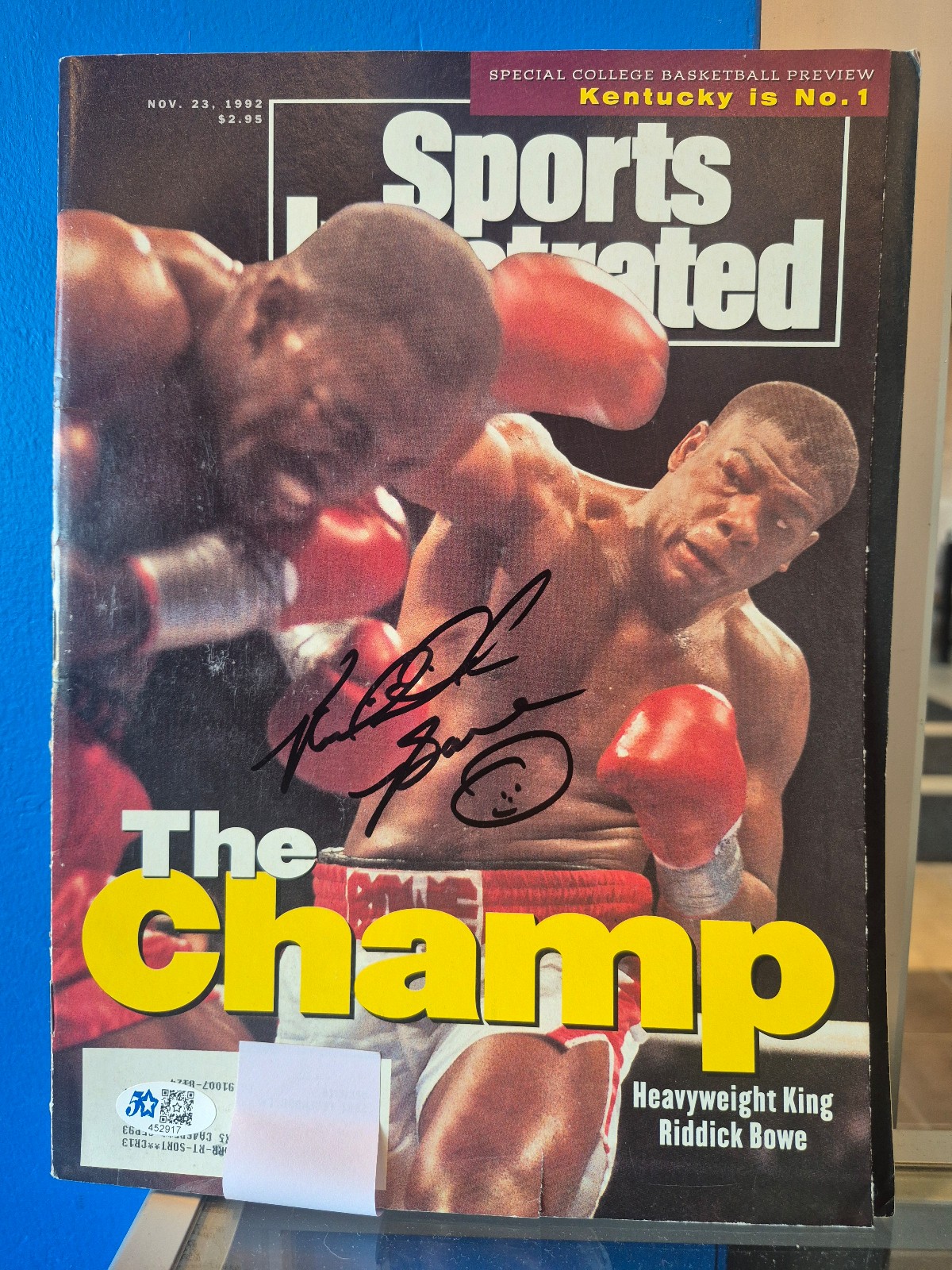 Riddick Bowe Autographed Sports Illustrated Magazine