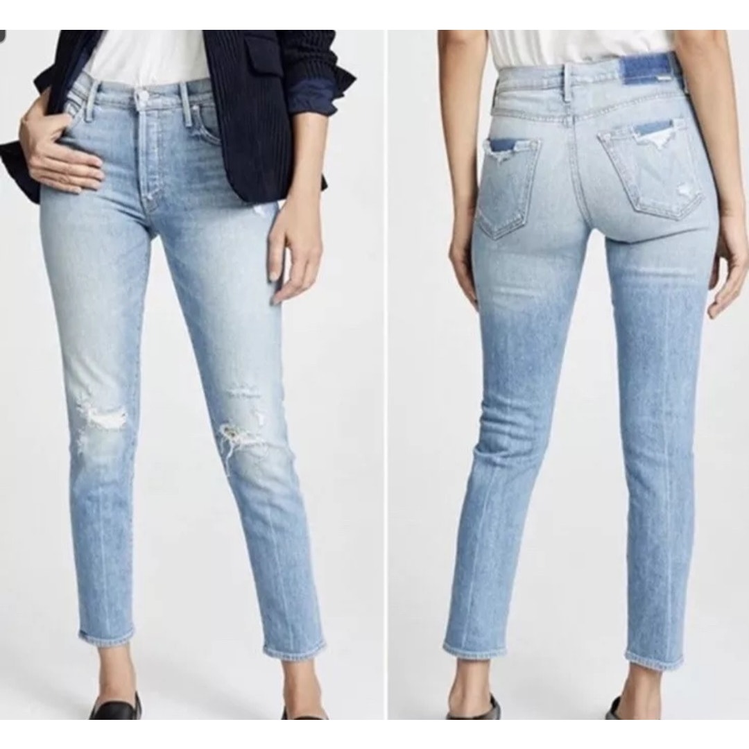 Mother Jeans Women's The Stinger Flood High As The Heavens Distressed Size 26