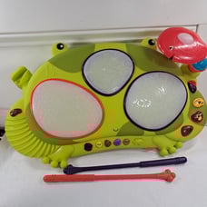 B. Toys Ribbit-Tat-Tat Frog Drum Set Musical Toy Battat w/ drum sticks kids toy