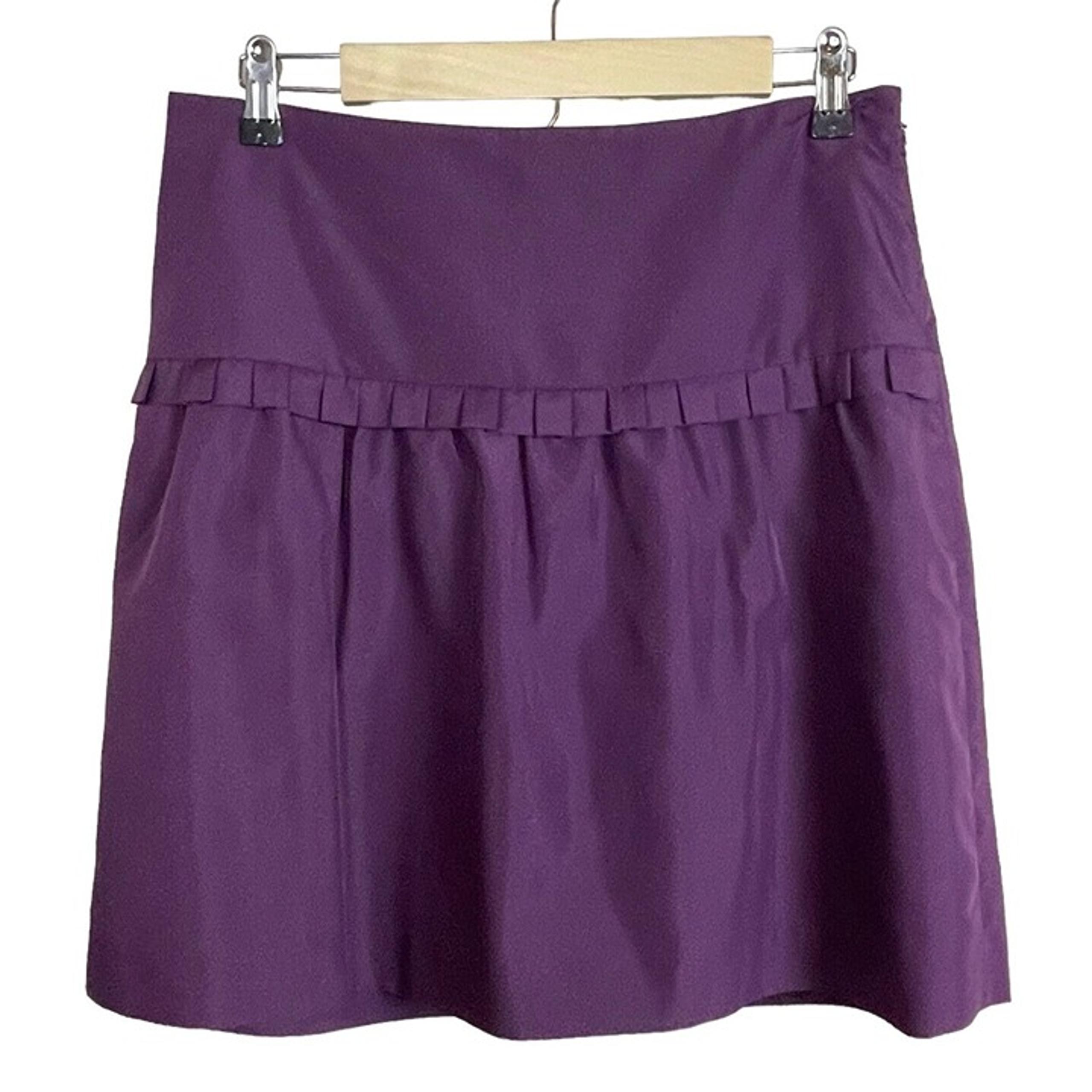 Ann Taylor Loft A Line Skirt Women Size 6 Bordeaux Purple Lined Pintuck Detail