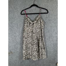 VICTORIAS SECRET SLIP DRESS WOMEN M Satin Y2K COQUETTE BABYDOLL ANIMAL Print