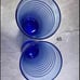 Assorted Vintage Cobalt Blue Beehive Sirius Ribbed water/Ice Tea Glasses (Medite