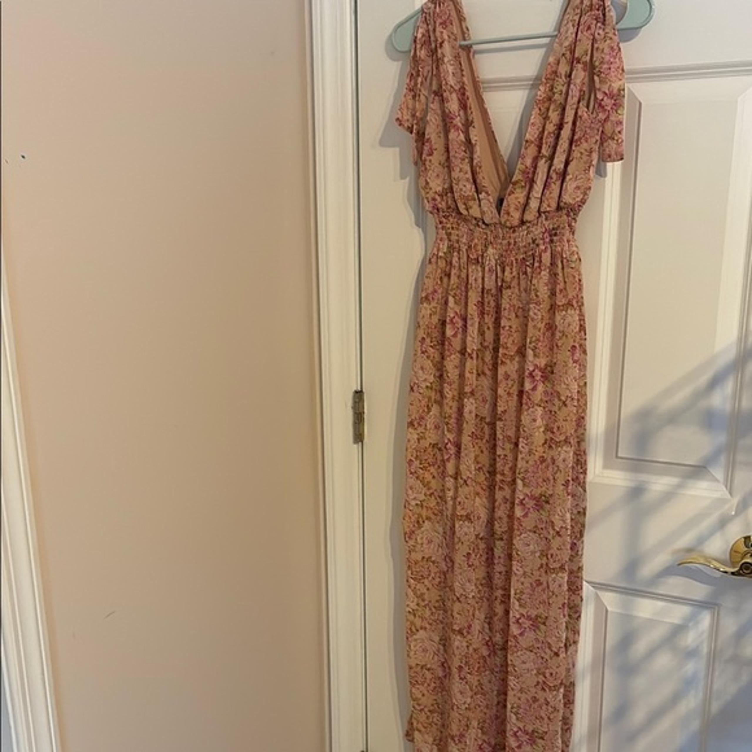 Forever 21 Floral Pink Maxi Dress - Size Small