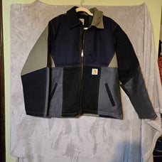 Carhartt Men's Reworked Colorblock Full Zip Lined Multicolor Patchwork L Jacket