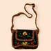 1970s vintage brown suede bag embellished embroidered mini purse
