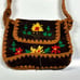 1970s vintage brown suede bag embellished embroidered mini purse