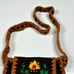 1970s vintage brown suede bag embellished embroidered mini purse