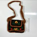 1970s vintage brown suede bag embellished embroidered mini purse