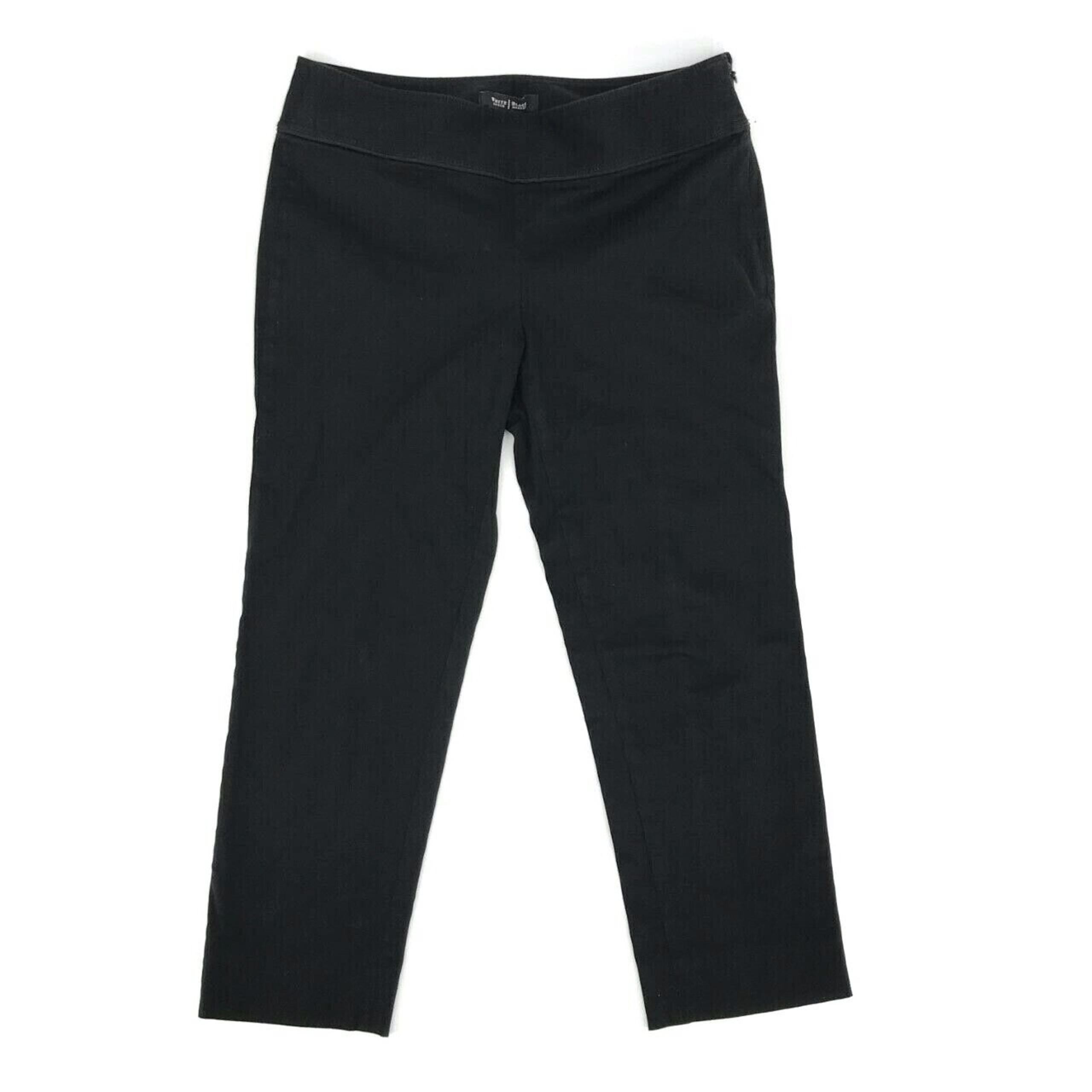 White House Black Market WHBM Women's Slim Leg Capris Sz 4 Black Cotton Casual