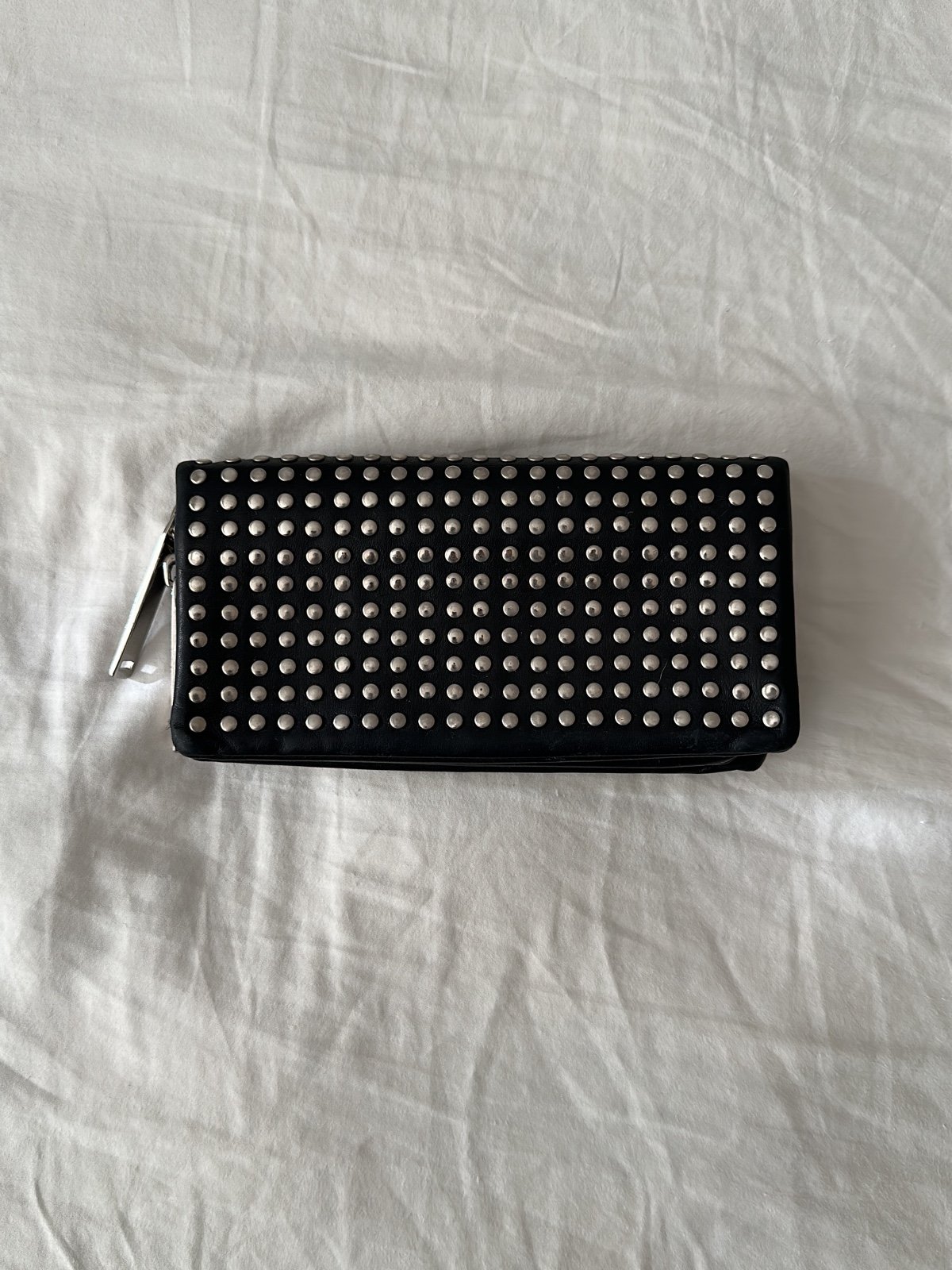 Patrick Stephan 2way studs leather long wallet silver unisex